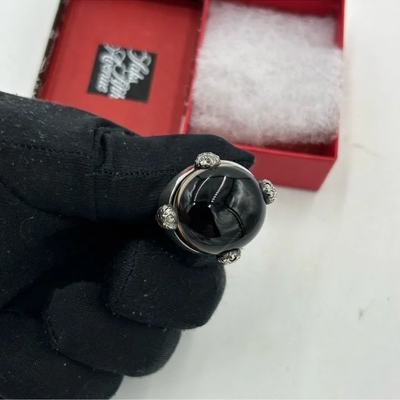 Pomellato 67 smoky quartz/marcasite sterling silver Griffes ring size 6, Italy